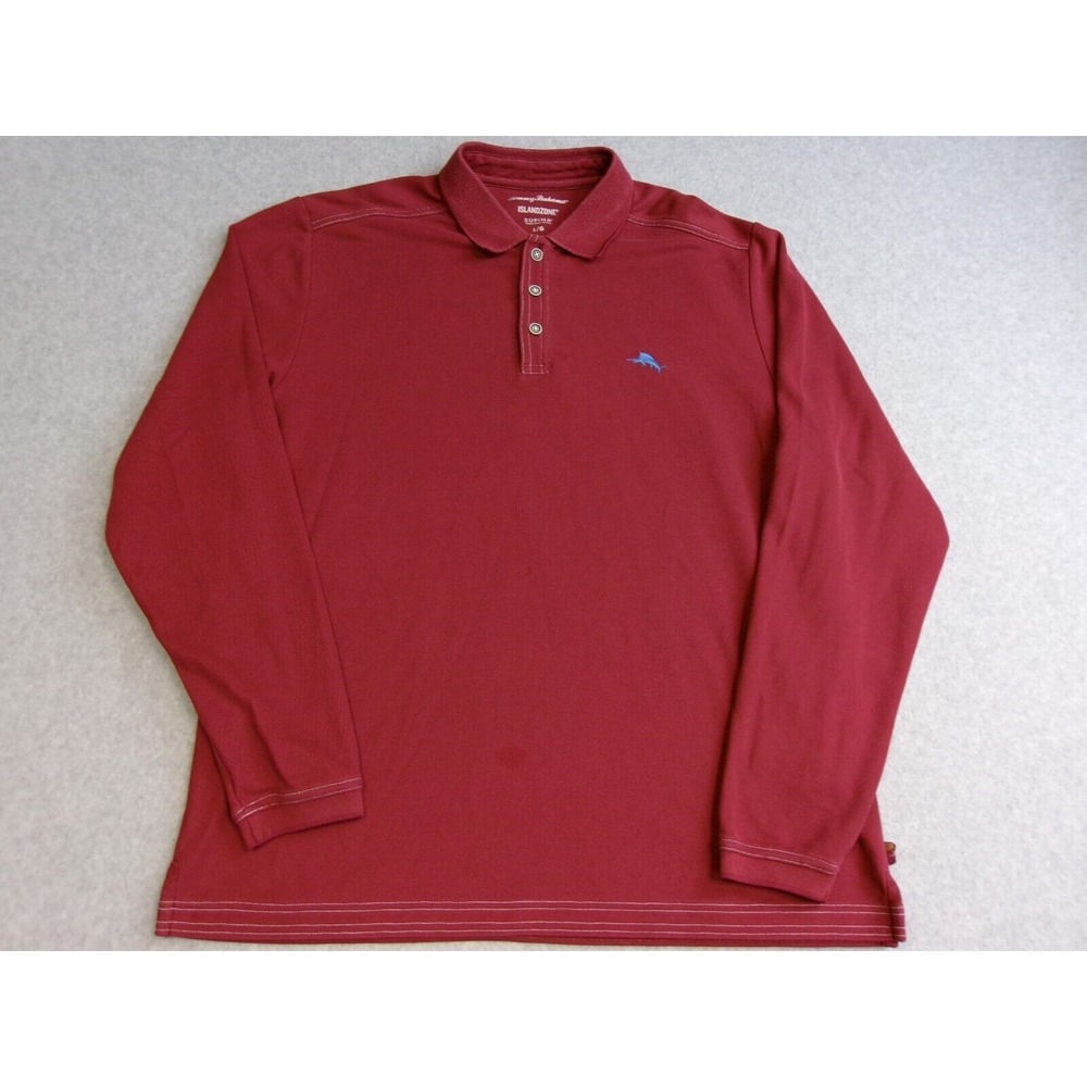 Tommy Bahama Sweater Mens Large Red Pullover Shirt Supima Cotton Island Zone